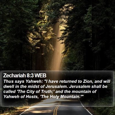 Zechariah 8:3 WEB Bible Verse Image