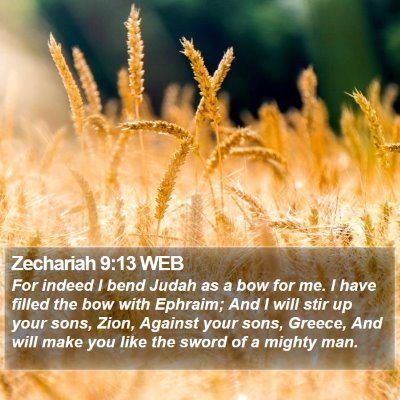 Zechariah 9:13 WEB Bible Verse Image
