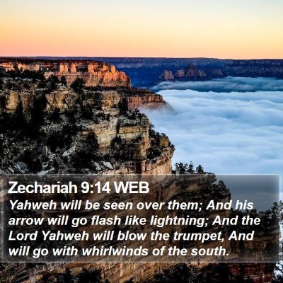Zechariah 9:14 WEB Bible Verse Image