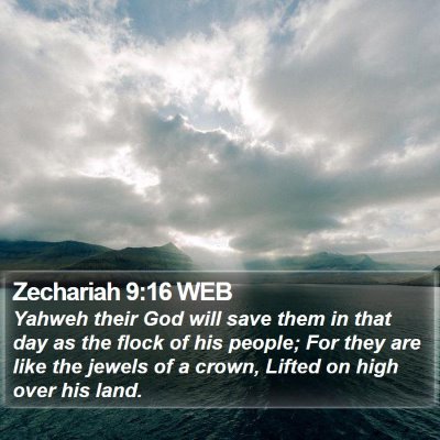 Zechariah 9:16 WEB Bible Verse Image
