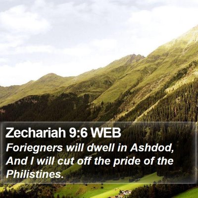 Zechariah 9:6 WEB Bible Verse Image