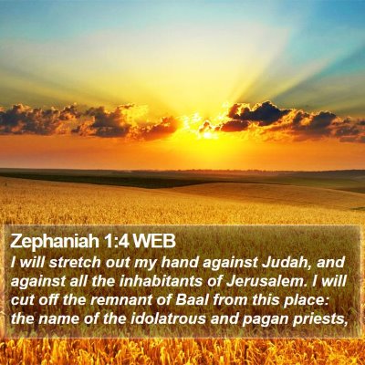 Zephaniah 1:4 WEB Bible Verse Image