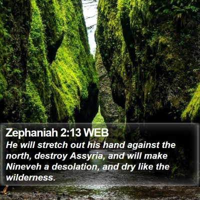 Zephaniah 2:13 WEB Bible Verse Image