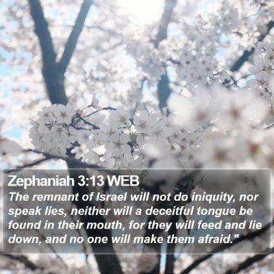 Zephaniah 3:13 WEB Bible Verse Image