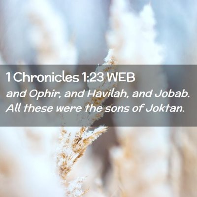 Picture 02 - 1 Chronicles 1:23 WEB - and Ophir, and Havilah, and Jobab. All these were - Bible Verse Picture