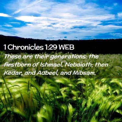 Picture 02 - 1 Chronicles 1:29 WEB - These are their generations: the firstborn of - Bible Verse Picture
