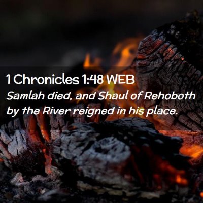 Picture 02 - 1 Chronicles 1:48 WEB - Samlah died, and Shaul of Rehoboth by the River - Bible Verse Picture