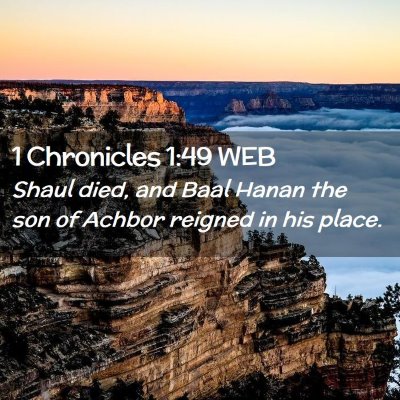 Picture 02 - 1 Chronicles 1:49 WEB - Shaul died, and Baal Hanan the son of Achbor - Bible Verse Picture