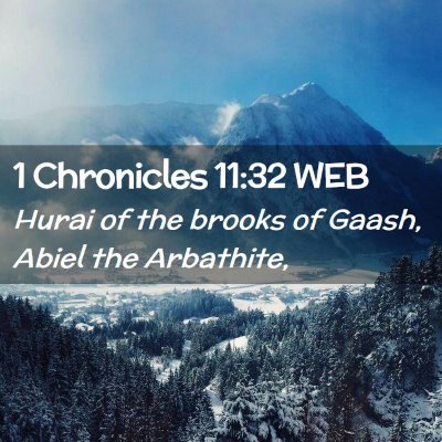 Picture 02 - 1 Chronicles 11:32 WEB - Hurai of the brooks of Gaash, Abiel the - Bible Verse Picture