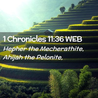 Picture 02 - 1 Chronicles 11:36 WEB - Hepher the Mecherathite, Ahijah the - Bible Verse Picture