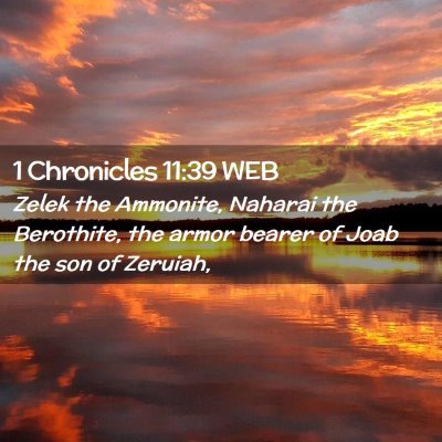 Picture 02 - 1 Chronicles 11:39 WEB - Zelek the Ammonite, Naharai the Berothite, the - Bible Verse Picture