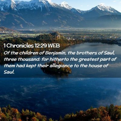 Picture 02 - 1 Chronicles 12:29 WEB - Of the children of Benjamin, the brothers of - Bible Verse Picture