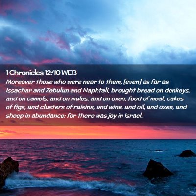 Picture 02 - 1 Chronicles 12:40 WEB - Moreover those who were near to them, [even] as - Bible Verse Picture