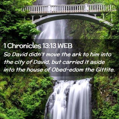 Picture 02 - 1 Chronicles 13:13 WEB - So David didn't move the ark to him into the city - Bible Verse Picture