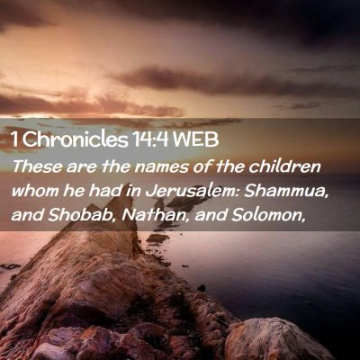 Picture 02 - 1 Chronicles 14:4 WEB - These are the names of the children whom he had - Bible Verse Picture