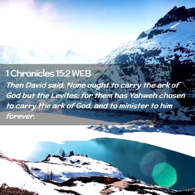 Picture 02 - 1 Chronicles 15:2 WEB - Then David said, None ought to carry the ark of - Bible Verse Picture