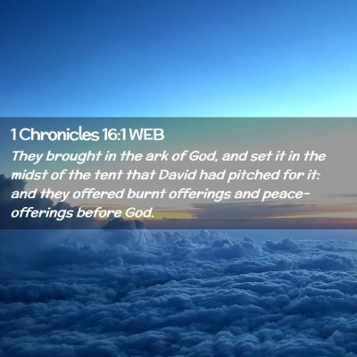 Picture 02 - 1 Chronicles 16:1 WEB - They brought in the ark of God, and set it in the - Bible Verse Picture