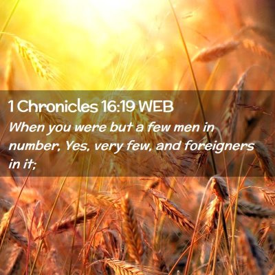 Picture 02 - 1 Chronicles 16:19 WEB - When you were but a few men in number, Yes, very - Bible Verse Picture