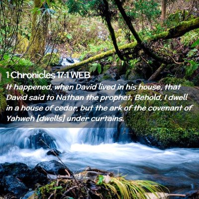 Picture 02 - 1 Chronicles 17:1 WEB - It happened, when David lived in his house, that - Bible Verse Picture