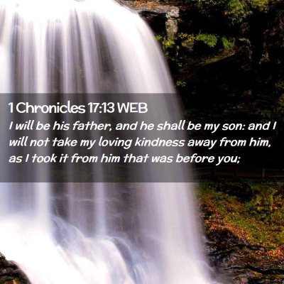 Picture 02 - 1 Chronicles 17:13 WEB - I will be his father, and he shall be my son: and - Bible Verse Picture