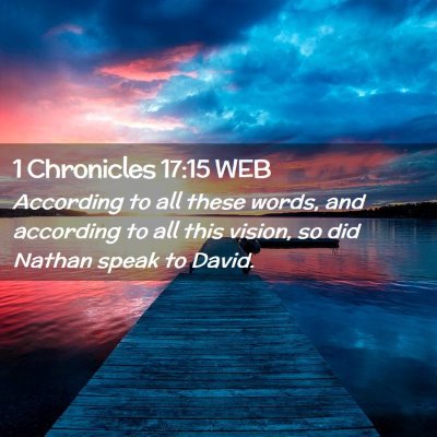 Picture 02 - 1 Chronicles 17:15 WEB - According to all these words, and according to - Bible Verse Picture