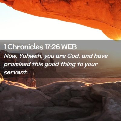 Picture 02 - 1 Chronicles 17:26 WEB - Now, Yahweh, you are God, and have promised this - Bible Verse Picture