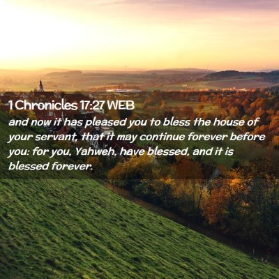Picture 02 - 1 Chronicles 17:27 WEB - and now it has pleased you to bless the house of - Bible Verse Picture