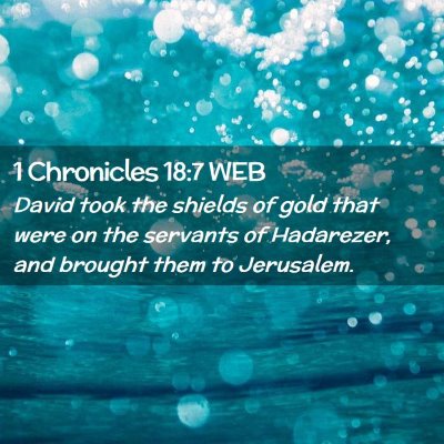 Picture 02 - 1 Chronicles 18:7 WEB - David took the shields of gold that were on the - Bible Verse Picture
