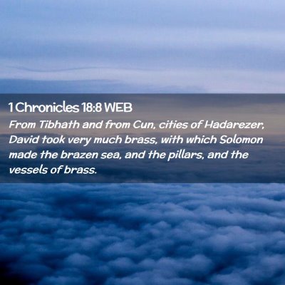 Picture 02 - 1 Chronicles 18:8 WEB - From Tibhath and from Cun, cities of Hadarezer, - Bible Verse Picture