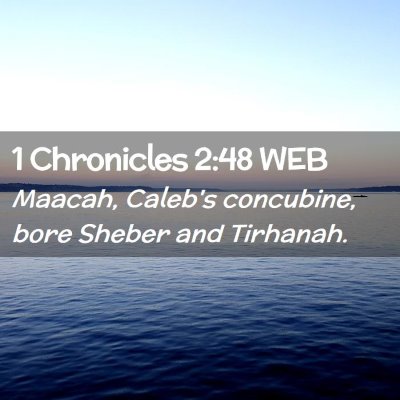 Picture 02 - 1 Chronicles 2:48 WEB - Maacah, Caleb's concubine, bore Sheber and - Bible Verse Picture