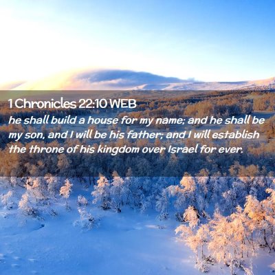 Picture 02 - 1 Chronicles 22:10 WEB - he shall build a house for my name; and he shall - Bible Verse Picture