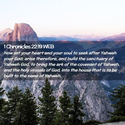 Picture 02 - 1 Chronicles 22:19 WEB - Now set your heart and your soul to seek after - Bible Verse Picture