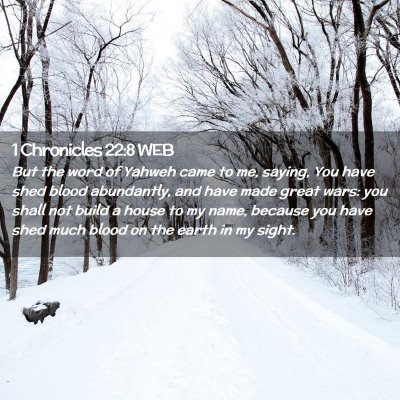 Picture 02 - 1 Chronicles 22:8 WEB - But the word of Yahweh came to me, saying, You - Bible Verse Picture