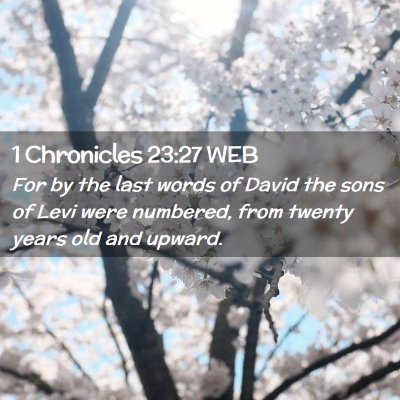 Picture 02 - 1 Chronicles 23:27 WEB - For by the last words of David the sons of Levi - Bible Verse Picture