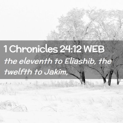 Picture 02 - 1 Chronicles 24:12 WEB - the eleventh to Eliashib, the twelfth to - Bible Verse Picture