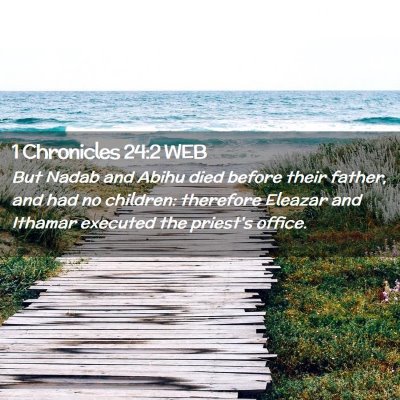 Picture 02 - 1 Chronicles 24:2 WEB - But Nadab and Abihu died before their father, and - Bible Verse Picture