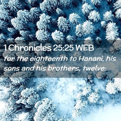 Picture 02 - 1 Chronicles 25:25 WEB - for the eighteenth to Hanani, his sons and his - Bible Verse Picture