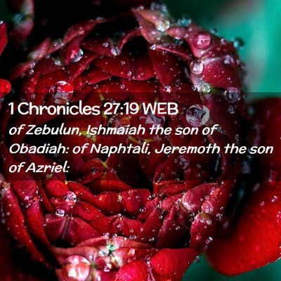 Picture 02 - 1 Chronicles 27:19 WEB - of Zebulun, Ishmaiah the son of Obadiah: of - Bible Verse Picture