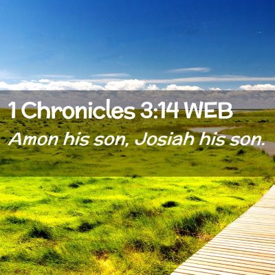 Picture 02 - 1 Chronicles 3:14 WEB - Amon his son, Josiah his - Bible Verse Picture