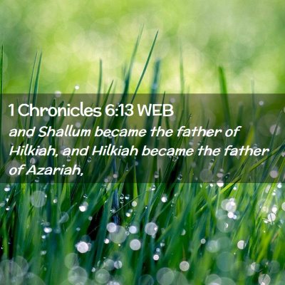 Picture 02 - 1 Chronicles 6:13 WEB - and Shallum became the father of Hilkiah, and - Bible Verse Picture