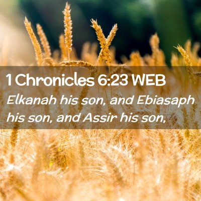 Picture 02 - 1 Chronicles 6:23 WEB - Elkanah his son, and Ebiasaph his son, and Assir - Bible Verse Picture