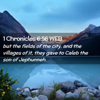 Picture 02 - 1 Chronicles 6:56 WEB - but the fields of the city, and the villages of - Bible Verse Picture