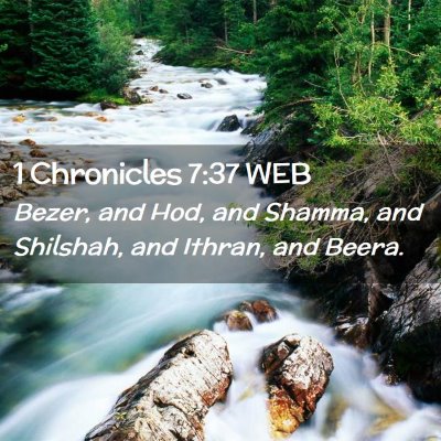 Picture 02 - 1 Chronicles 7:37 WEB - Bezer, and Hod, and Shamma, and Shilshah, and - Bible Verse Picture