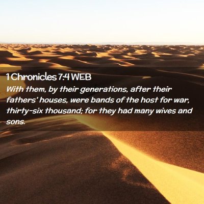 Picture 02 - 1 Chronicles 7:4 WEB - With them, by their generations, after their - Bible Verse Picture