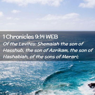 Picture 02 - 1 Chronicles 9:14 WEB - Of the Levites: Shemaiah the son of Hasshub, the - Bible Verse Picture