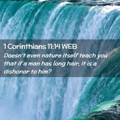 Picture 02 - 1 Corinthians 11:14 WEB - Doesn't even nature itself teach you that if a - Bible Verse Picture