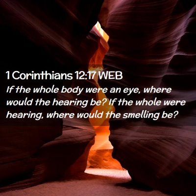 Picture 02 - 1 Corinthians 12:17 WEB - If the whole body were an eye, where would the - Bible Verse Picture