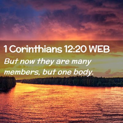 Picture 02 - 1 Corinthians 12:20 WEB - But now they are many members, but one - Bible Verse Picture