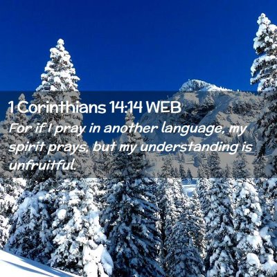 Picture 02 - 1 Corinthians 14:14 WEB - For if I pray in another language, my spirit - Bible Verse Picture