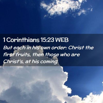 Picture 02 - 1 Corinthians 15:23 WEB - But each in his own order: Christ the first - Bible Verse Picture
